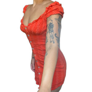 Skylar + Madison Orange Button Minidress